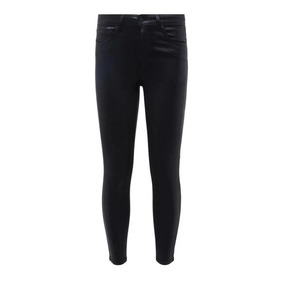 L'AGENCE Margot Black Coated High Rise Jeans, Size 24 - Picture 5 of 11